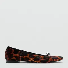 MANGO - Ballerina Mujer Cuero Animal Print