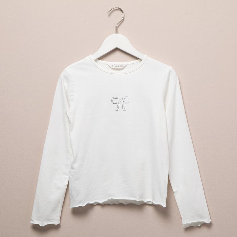 MANGO KIDS - Polera Algodón Strass Niña Mango Kids