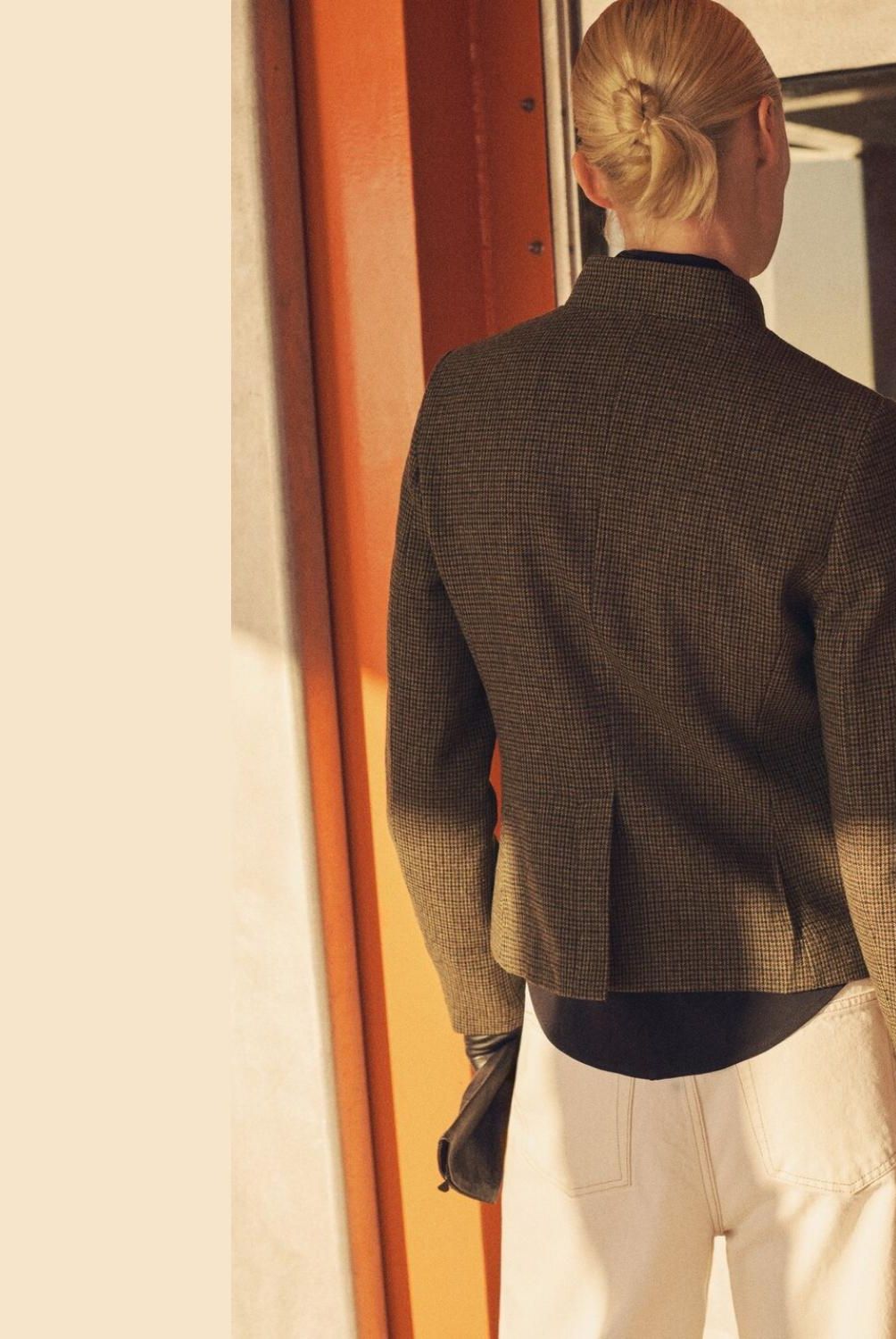 MANGO - Chaqueta Lana Micro Pata de Gallo Mujer Mango