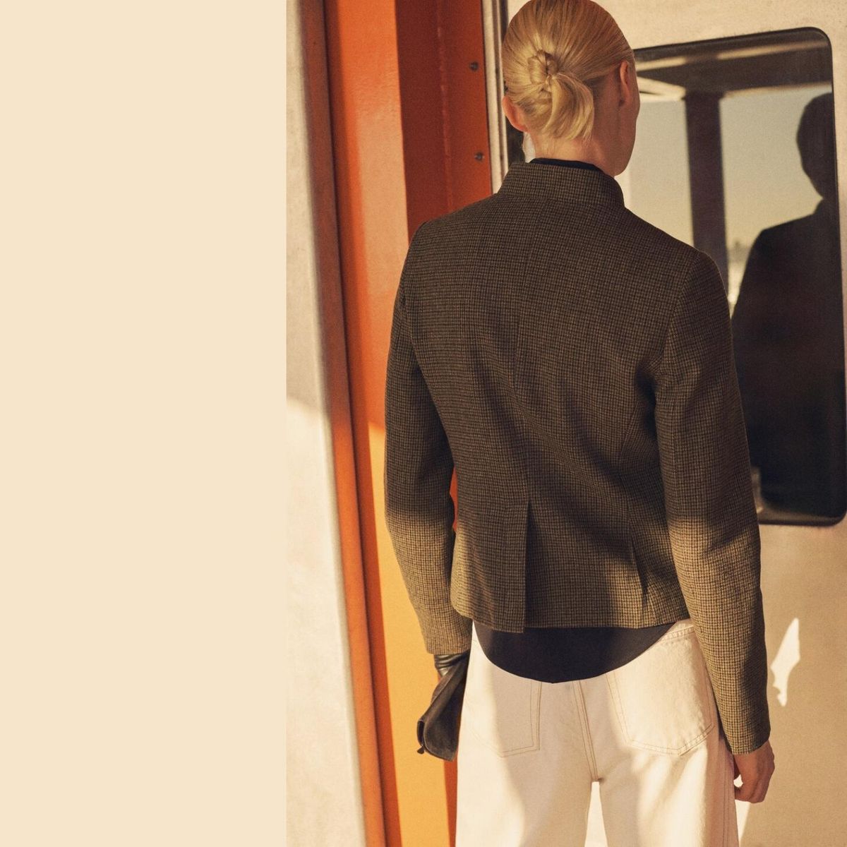 MANGO - Chaqueta Lana Micro Pata de Gallo Mujer Mango