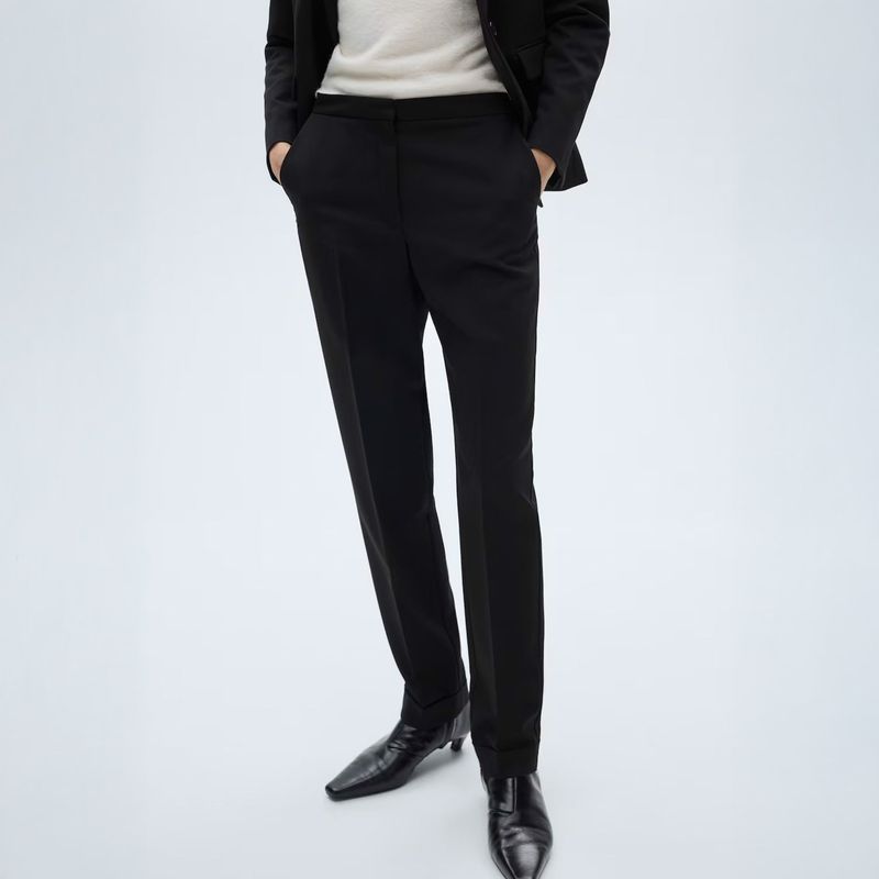 MANGO - Pantalón Recto Traje Mujer Mango