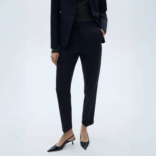 MANGO - Pantalón Recto Traje Mujer