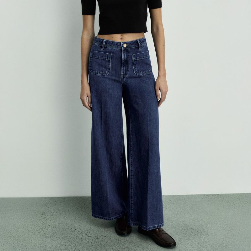 MANGO - Jeans Wideleg Bolsillos Mujer Mango