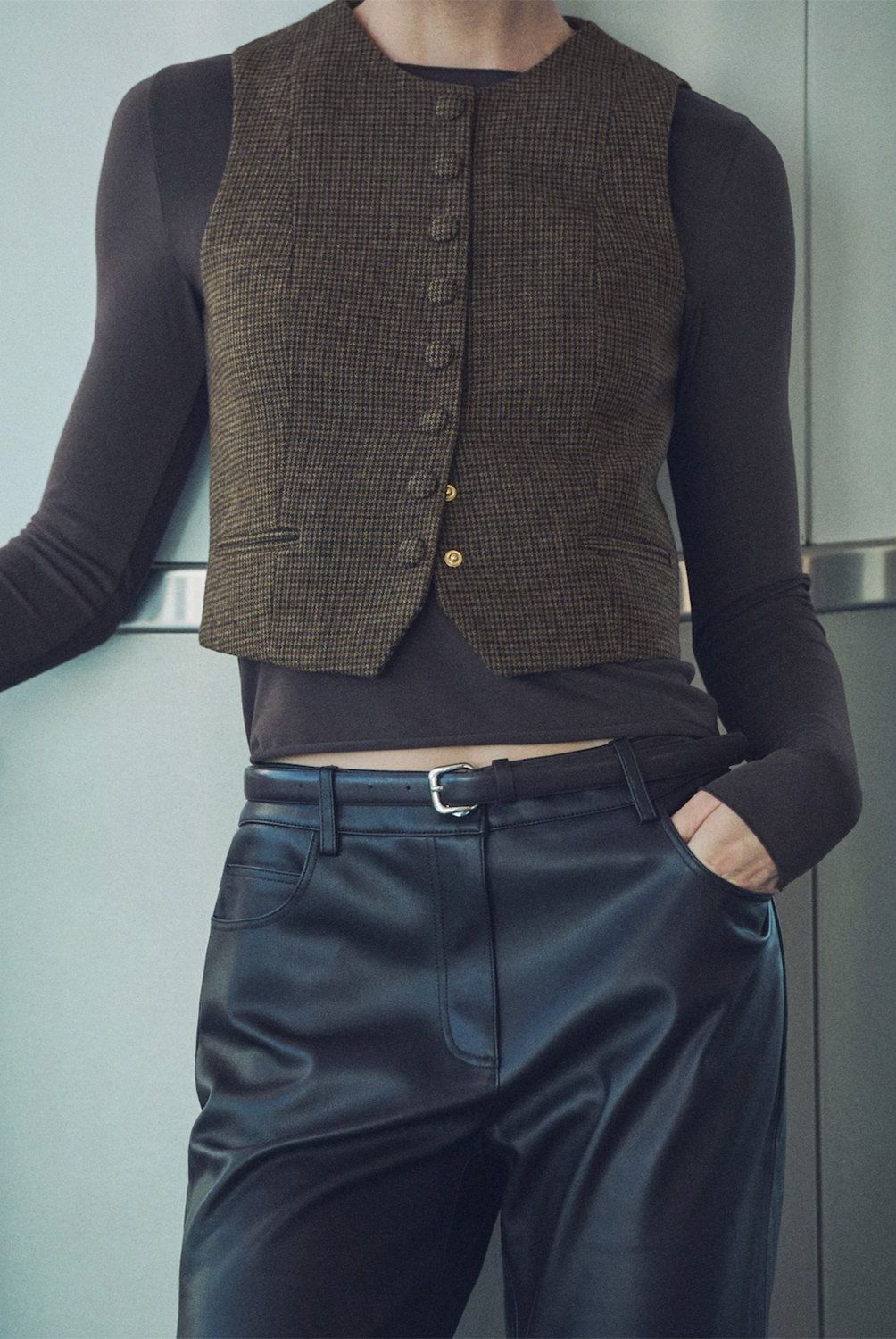 MANGO - Chaqueta Lana Micro Pata de Gallo Mujer Mango