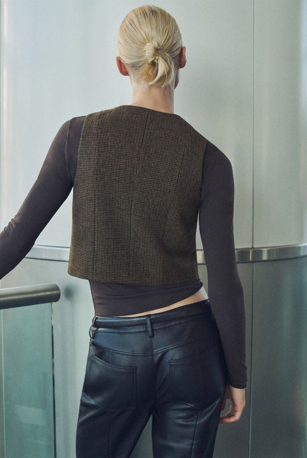 MANGO - Chaqueta Lana Micro Pata de Gallo Mujer Mango