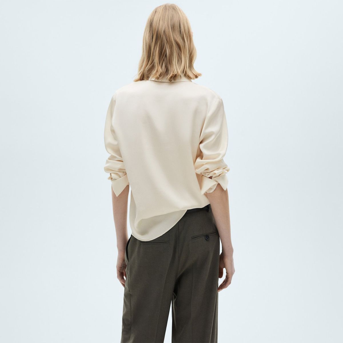 MANGO - Blusa Camisero Algodón Mujer Mango