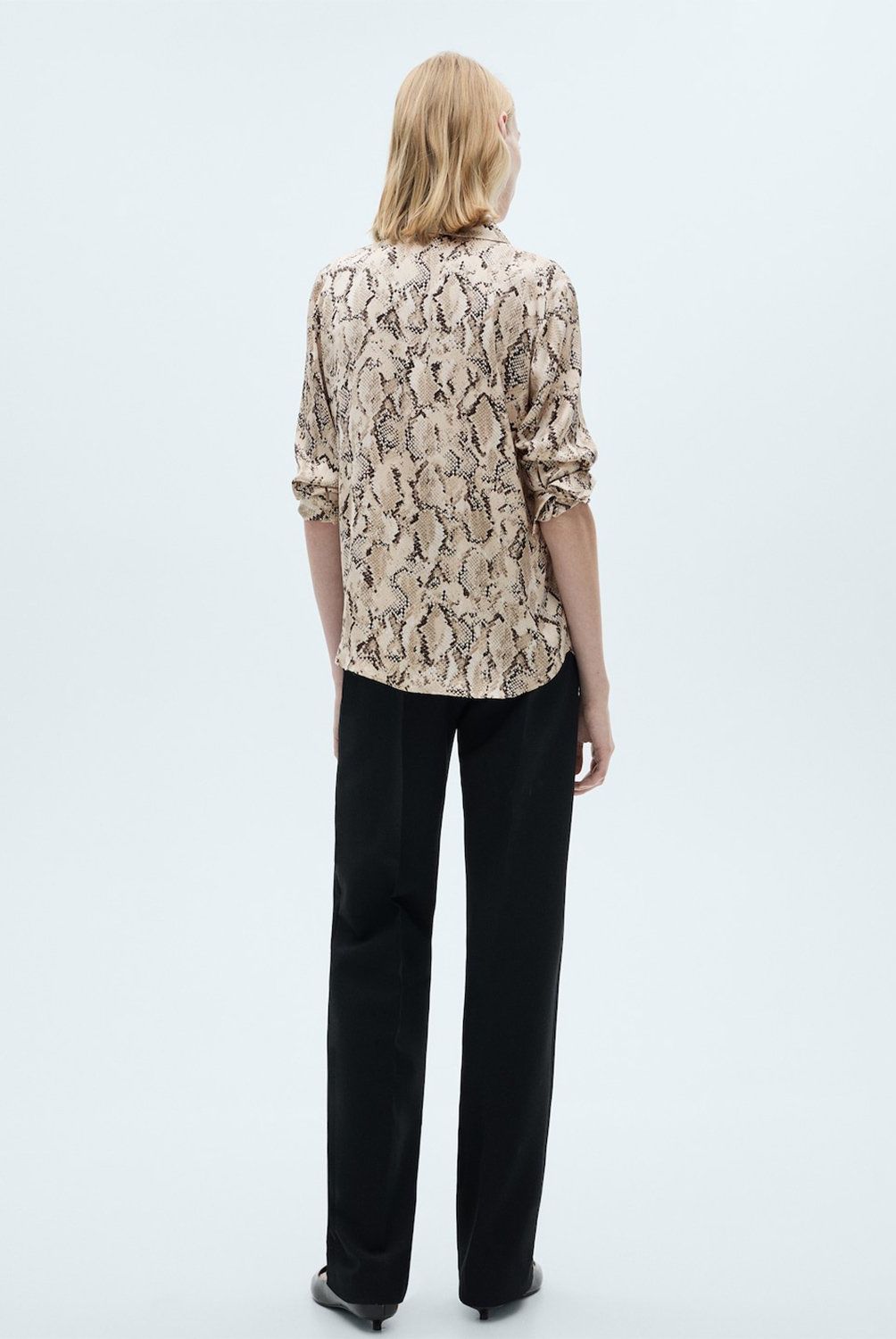 MANGO - Camisa Satinada Estampada Mujer Mango