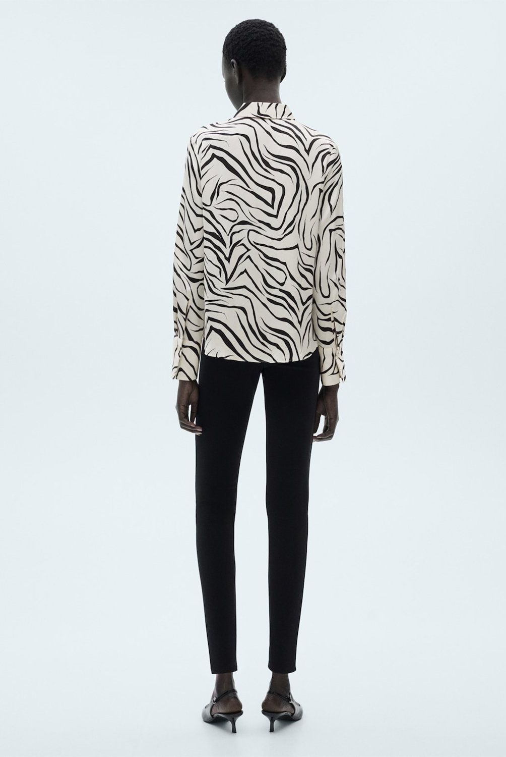 MANGO - Camisa Satinada Estampada Mujer Mango