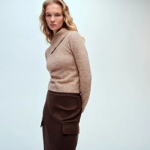 MANGO - Sweater Cuello Solapa Envolvente Mujer