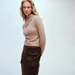 MANGO - Sweater Cuello Solapa Envolvente Mujer