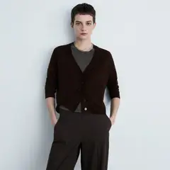 MANGO - Cárdigan Punto Cuello Pico Mujer