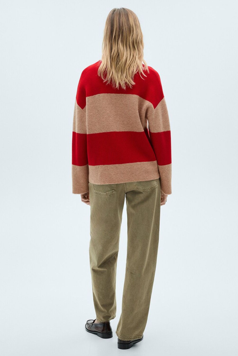 MANGO - Sweater Rayas Cuello Polo Mujer Mango