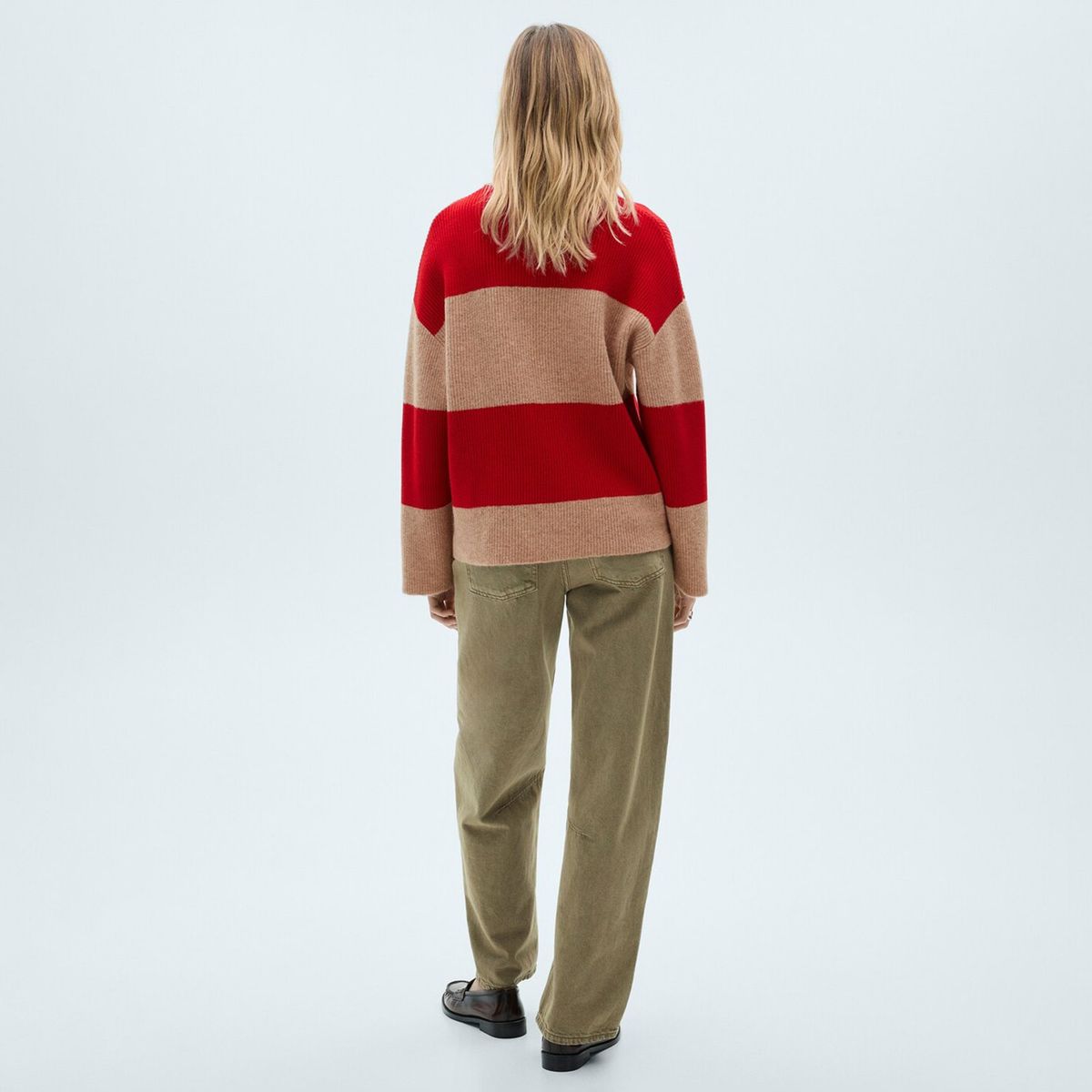 MANGO - Sweater Rayas Cuello Polo Mujer Mango