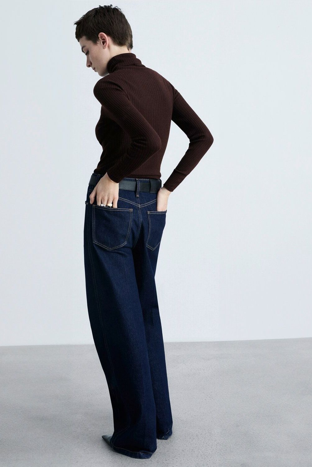 MANGO - Sweater Mezcla Lana Cuello Vuelto Mujer Mango