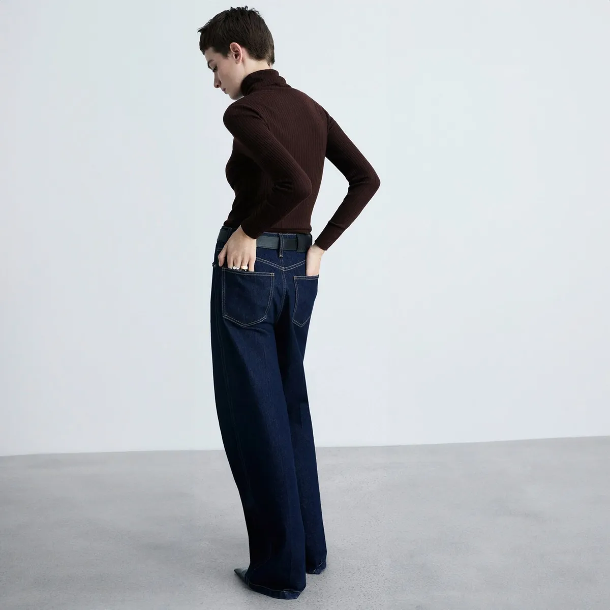 MANGO - Sweater Mezcla Lana Cuello Vuelto Mujer Mango