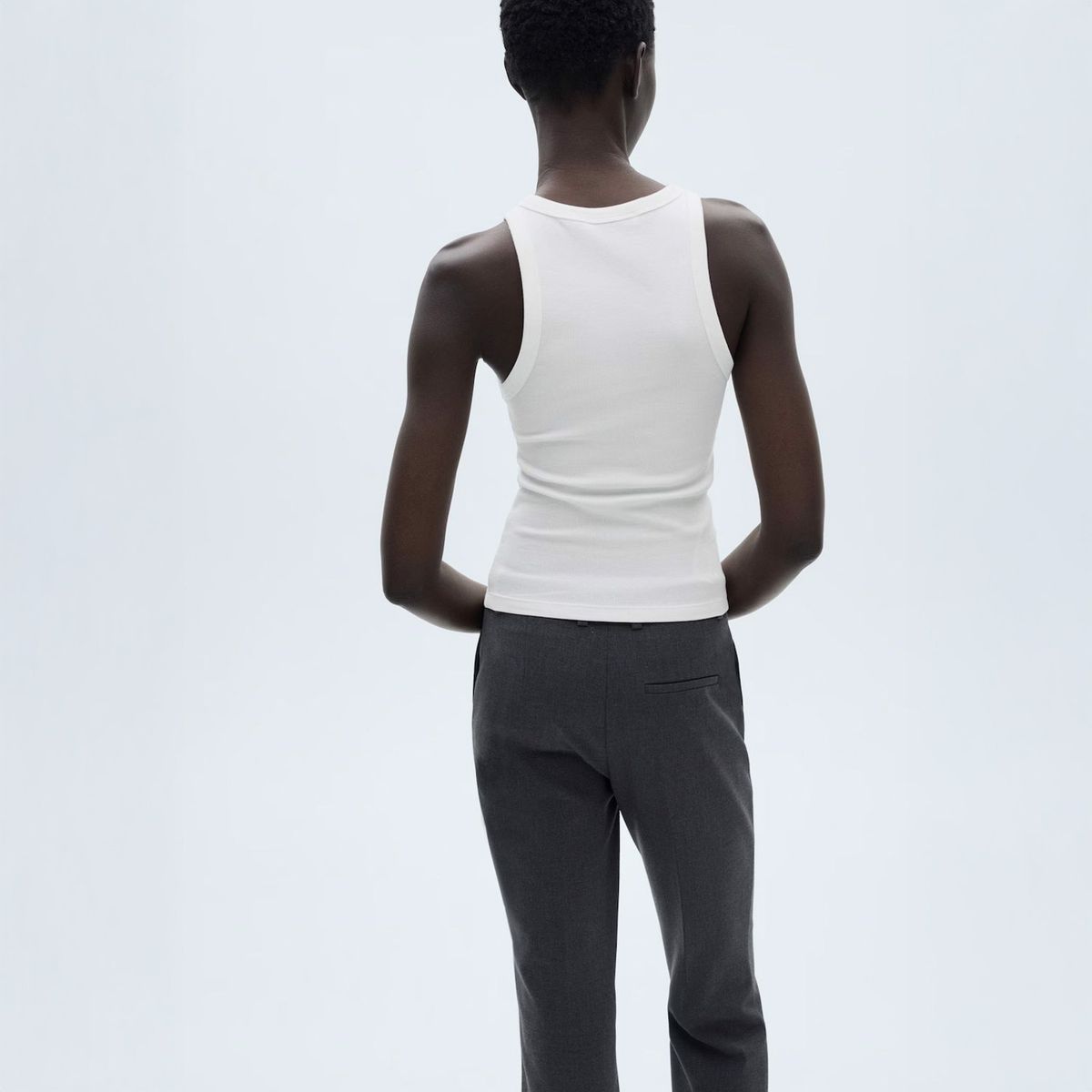 MANGO - Top Canalé Algodón Mujer Mango