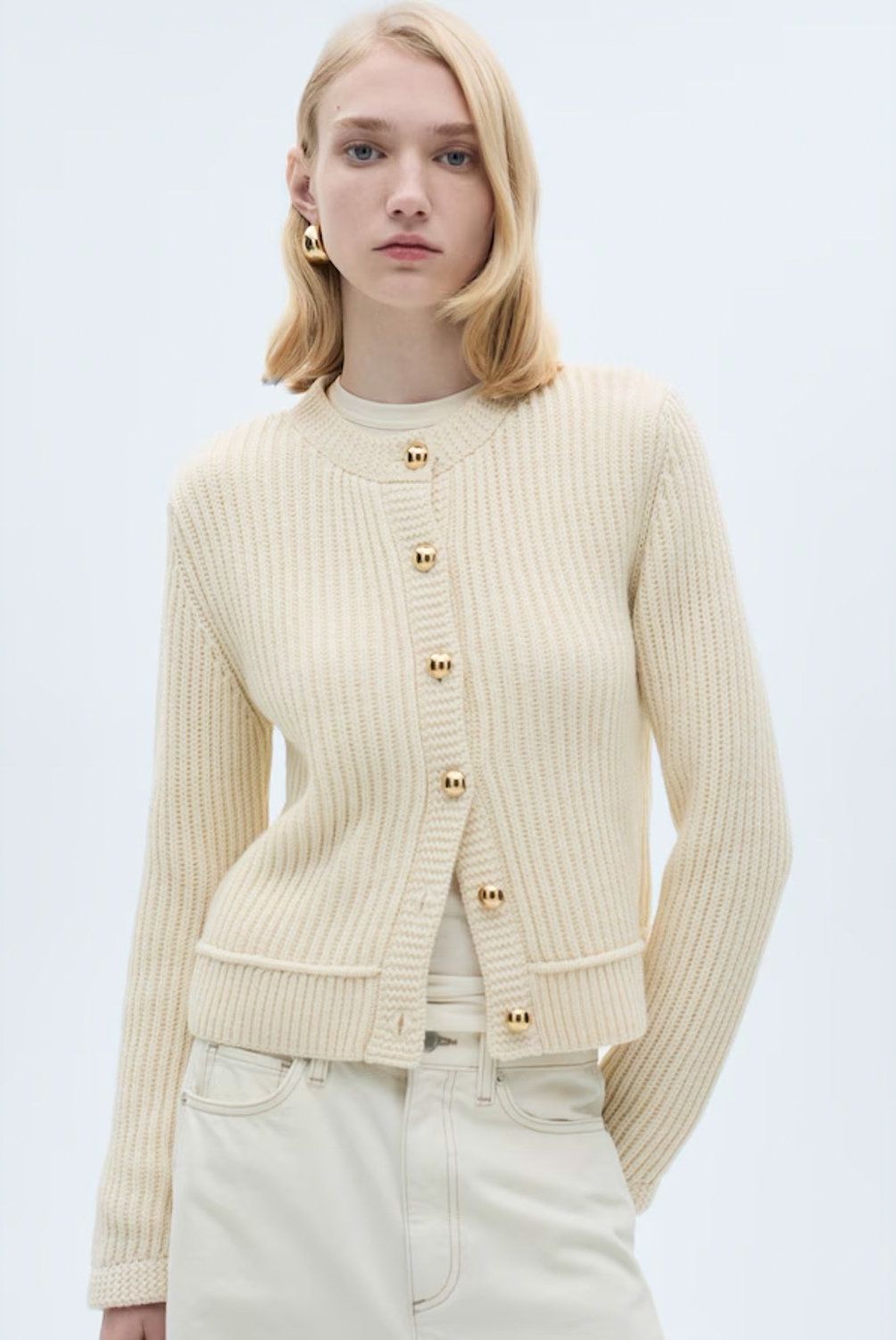 MANGO - Cardigan Punto Botones Joya Mujer Mango