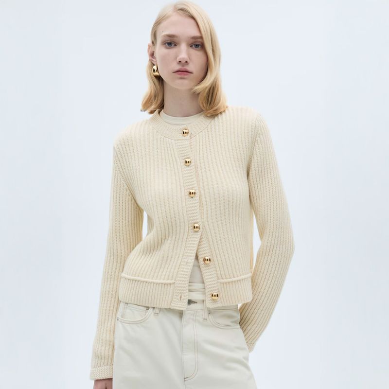 MANGO - Cardigan Punto Botones Joya Mujer Mango