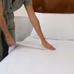 MASHINI - Juego De Sábanas Encimera Hotel 200 Hilos 1 Plaza Blanco