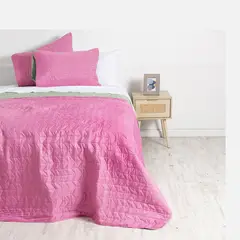 MASHINI - Quilt 2 Plazas Rosado - Verde