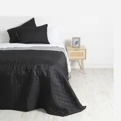 MASHINI - Quilt 2 Plazas Negro - Gris