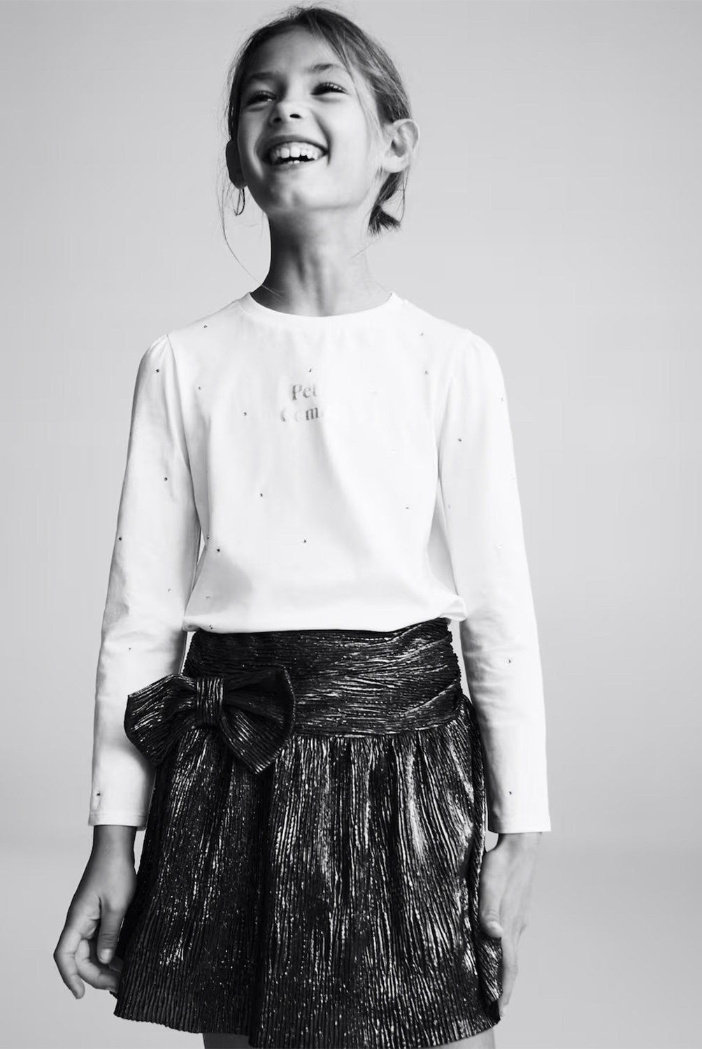MANGO KIDS - Polera Manga Larga Detalle Strass Niña Mango Kids