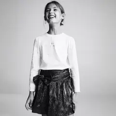 MANGO KIDS - Polera Manga Larga Detalle Strass Niña