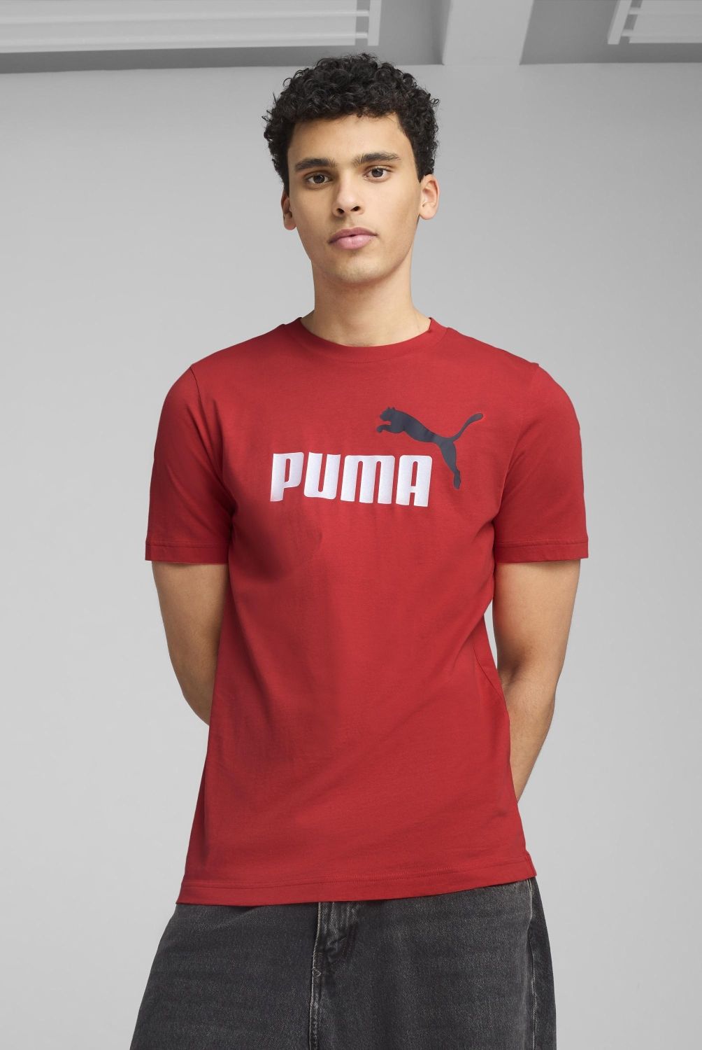 PUMA - Camiseta Manga Corta Ess 2 Color 1 Logo Tee Hombre Puma