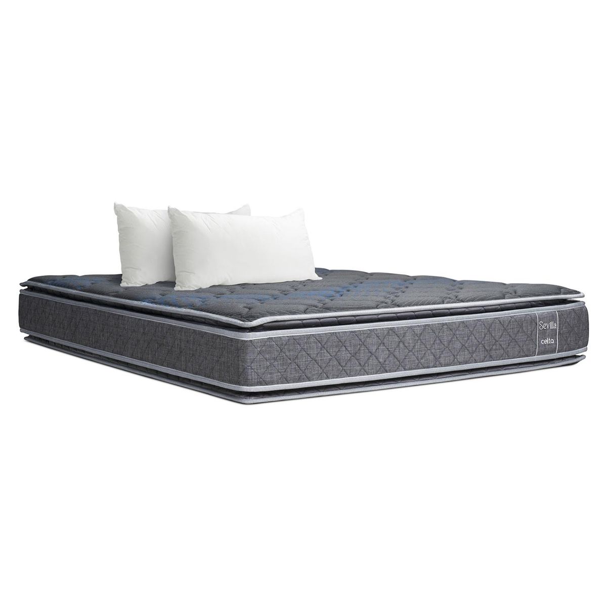 CELTA - Colchón Sevilla 2 Plazas x 2.00mt +Almohadas Celta