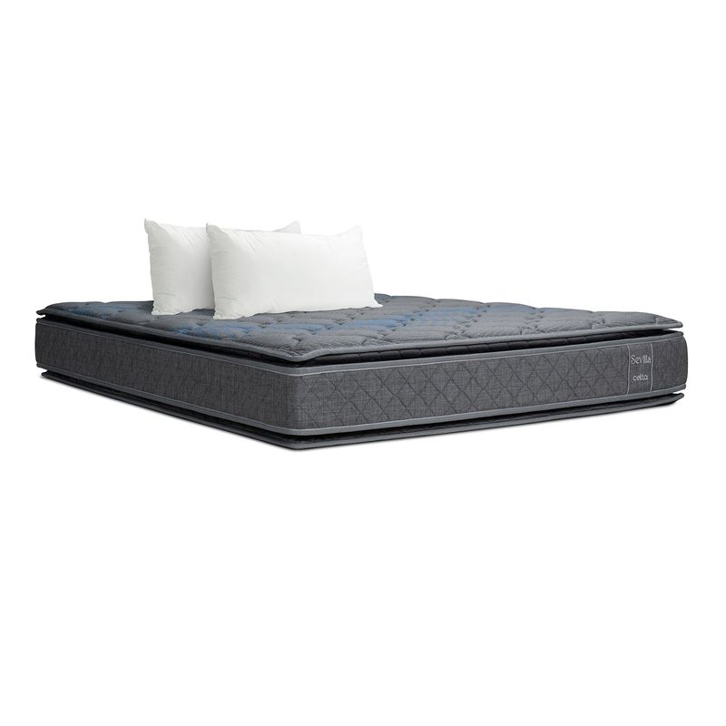 CELTA - Colchón Sevilla 2 Plazas x 2.00mt +Almohadas Celta