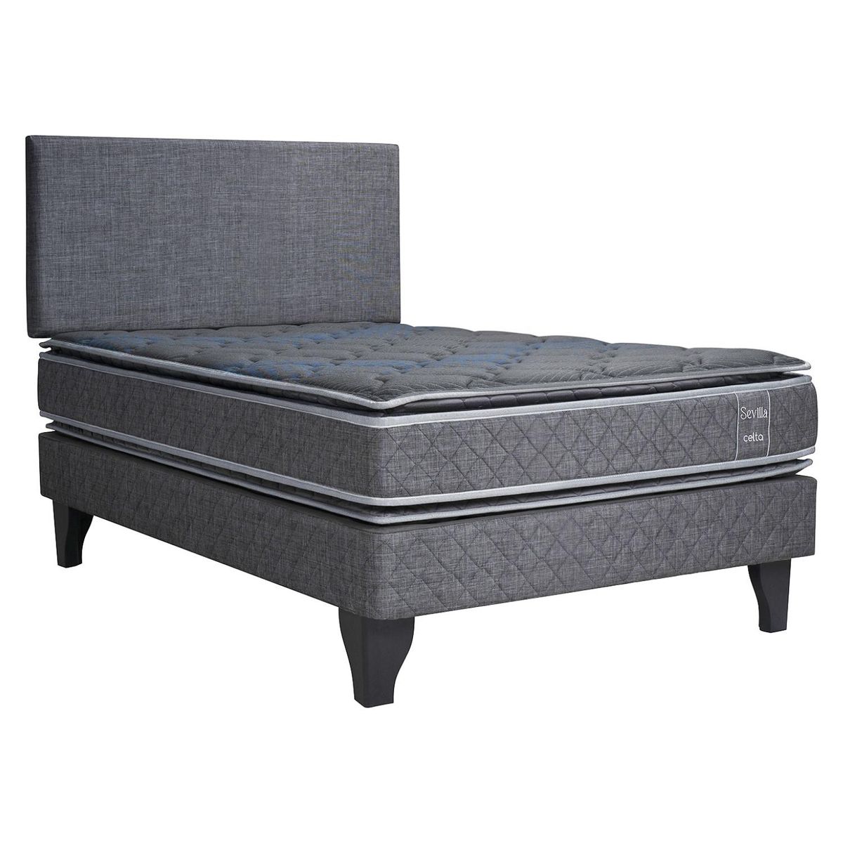 CELTA - Cama Europea Sevilla 1.5 Plazas + Respaldo Celta