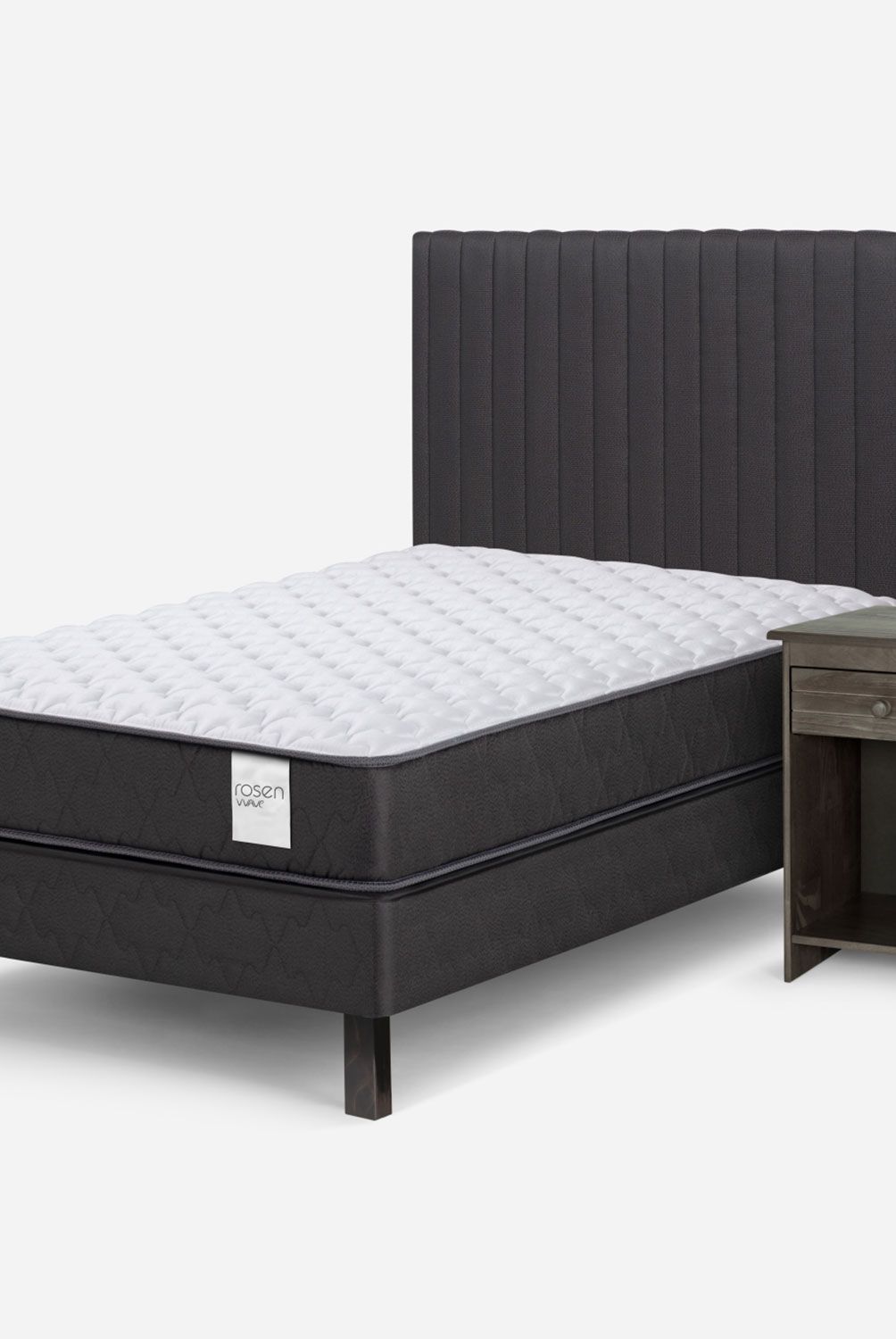 ROSEN - Cama Europea Wave 1 Plaza + Set De Muebles Lucio Grafito Rosen