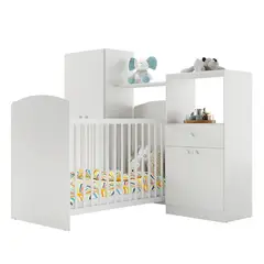 KIDSCOOL - Cuna+Cómoda+Clóset Blanco Topbaby