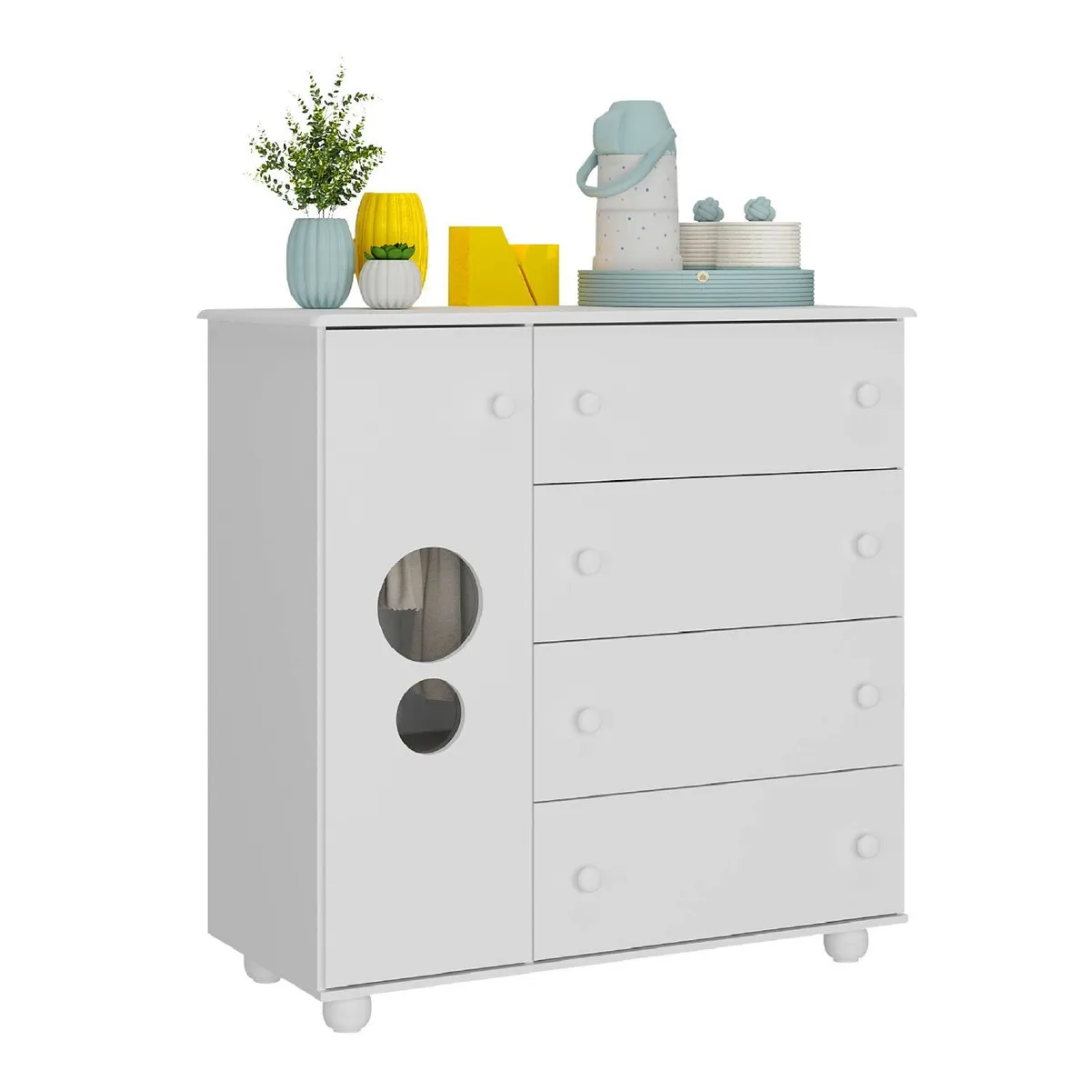 KIDSCOOL - Cómoda Top Blanca 4 Cajones Kidscool