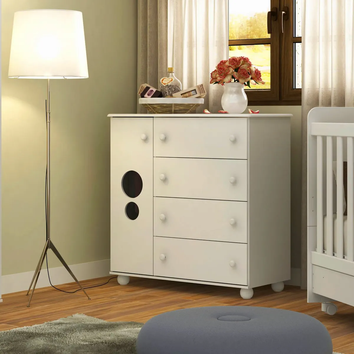 KIDSCOOL - Cómoda Top Blanca 4 Cajones Kidscool