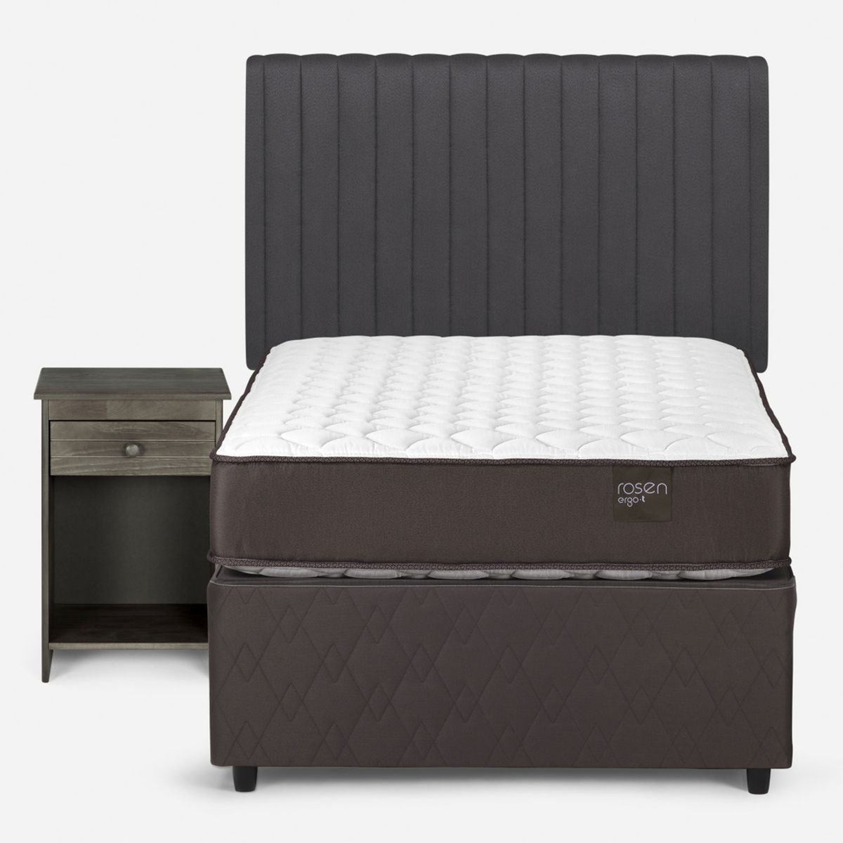ROSEN - Cama Funcional Ergo T New 1.5 Plaza + Set De Muebles Lucio Rosen