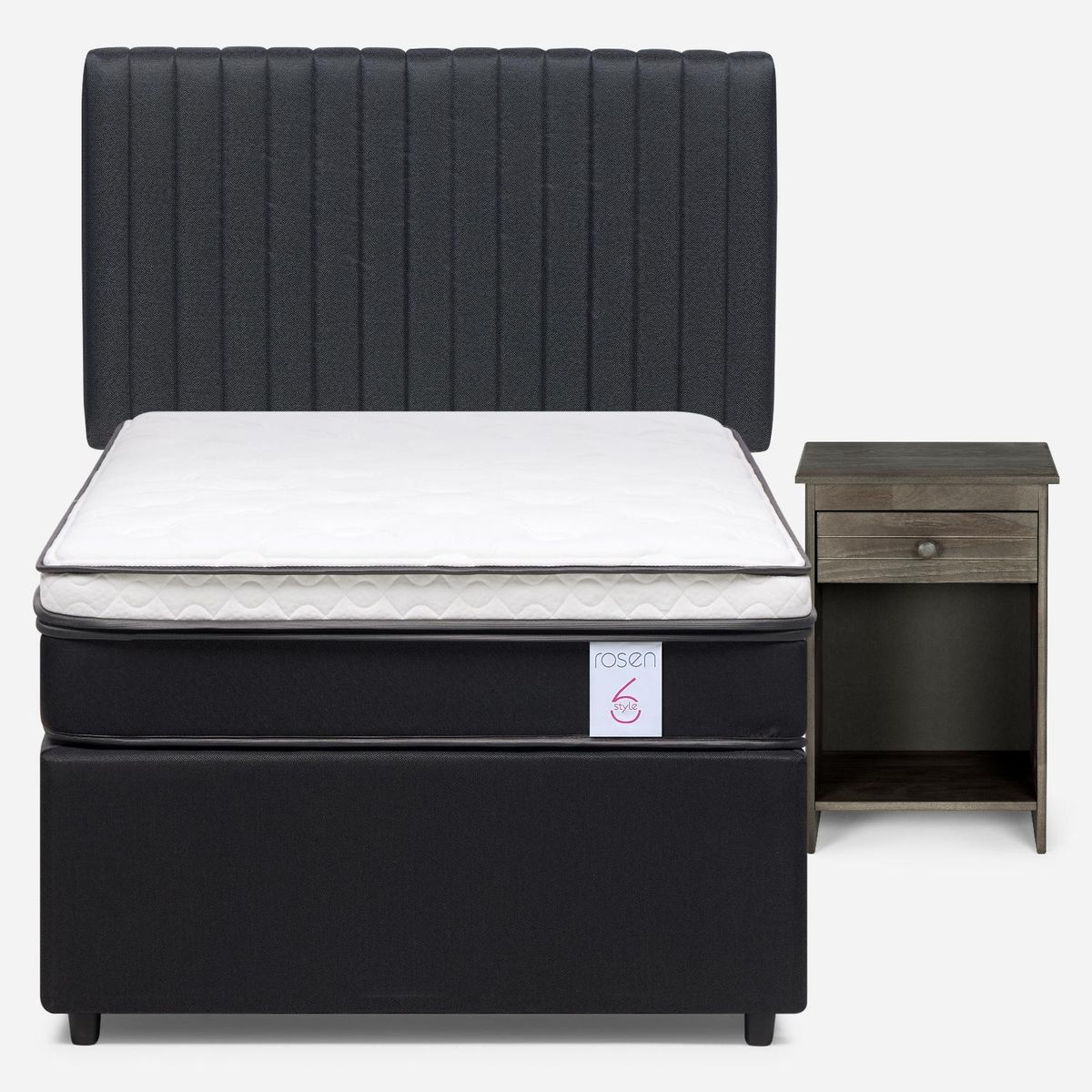 ROSEN - Diván New Style 6 1.5 Plazas x 2.00 mt + Respaldo + 1 Velador Rosen
