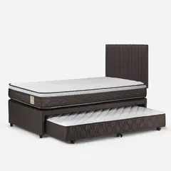ROSEN - Cama Funcional Ns4 Plus 1.5 Plaza + Respaldo Lucio