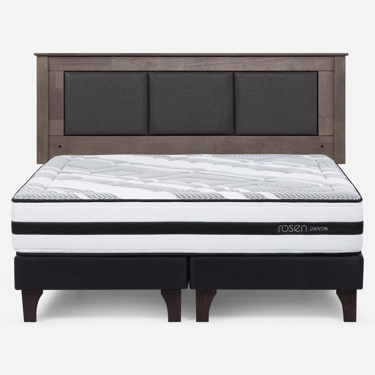 Cama Europea Driven King x 2.00mt Base Dividida + Respaldo