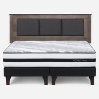 Cama Europea Driven King + Respaldo Rachel Gris