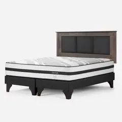 ROSEN - Cama Europea Driven King + Respaldo Rachel Gris