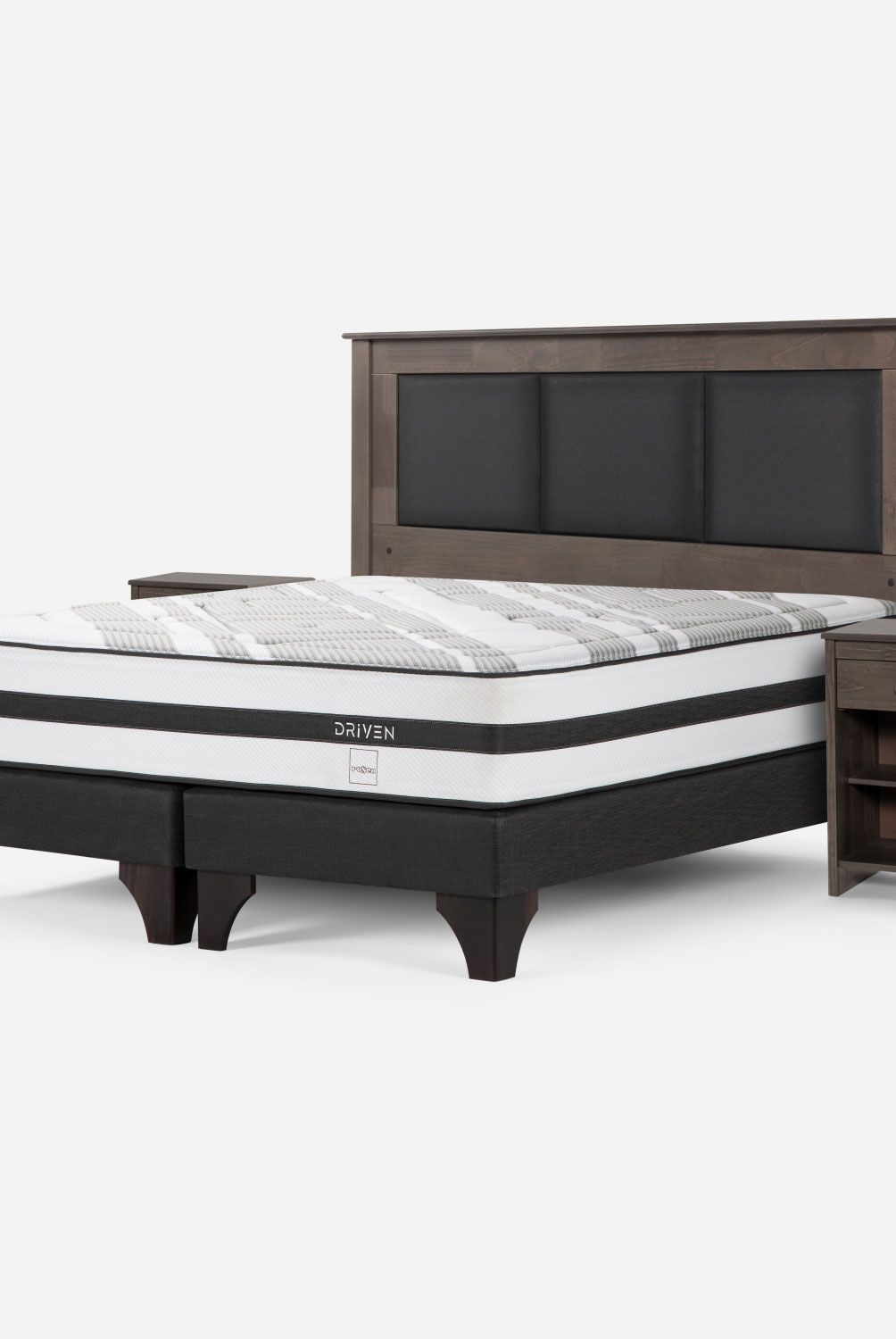 ROSEN - Cama Europea Driven 2 Plazas + Set De Muebles  Rachel Gris Rosen
