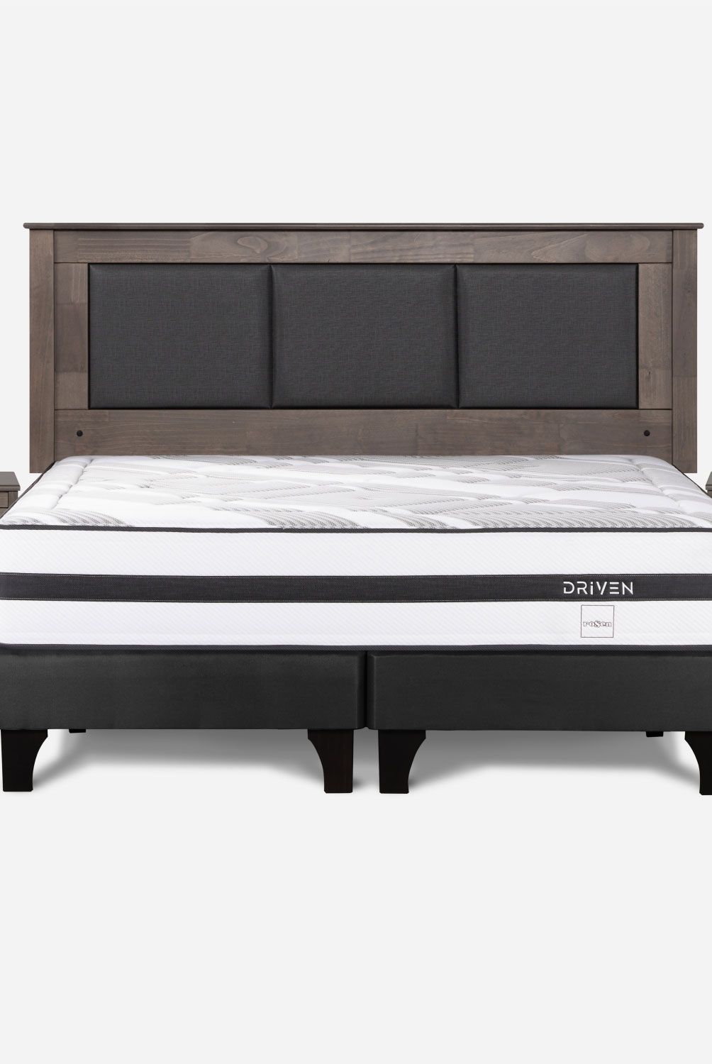 ROSEN - Cama Europea Driven 2 Plazas + Set De Muebles  Rachel Gris Rosen