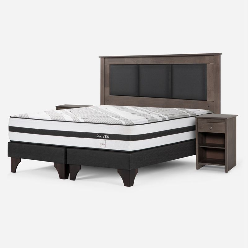 ROSEN - Cama Europea Driven King + Set De Muebles Rachel Gris Rosen