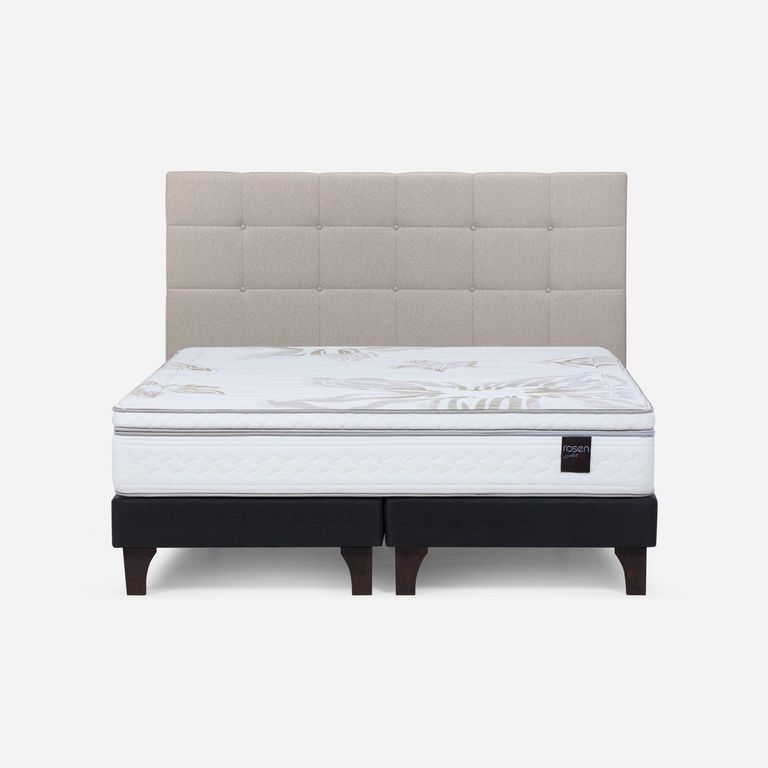 ROSEN Cama Europea Art 4 Super King x 2.00mt Base Dividida + Respaldo