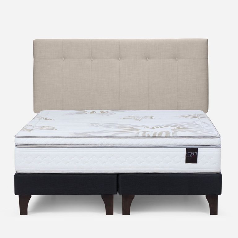 Cama Europea Art 4 King X 2.00 CM Base Dividida + Respaldo