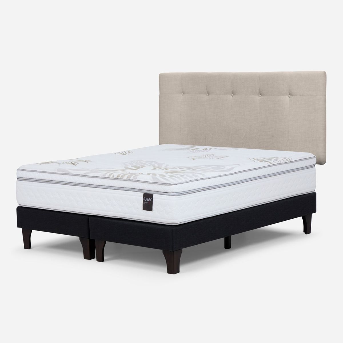 ROSEN - Cama Europea Art 4 King + Respaldo Rosen