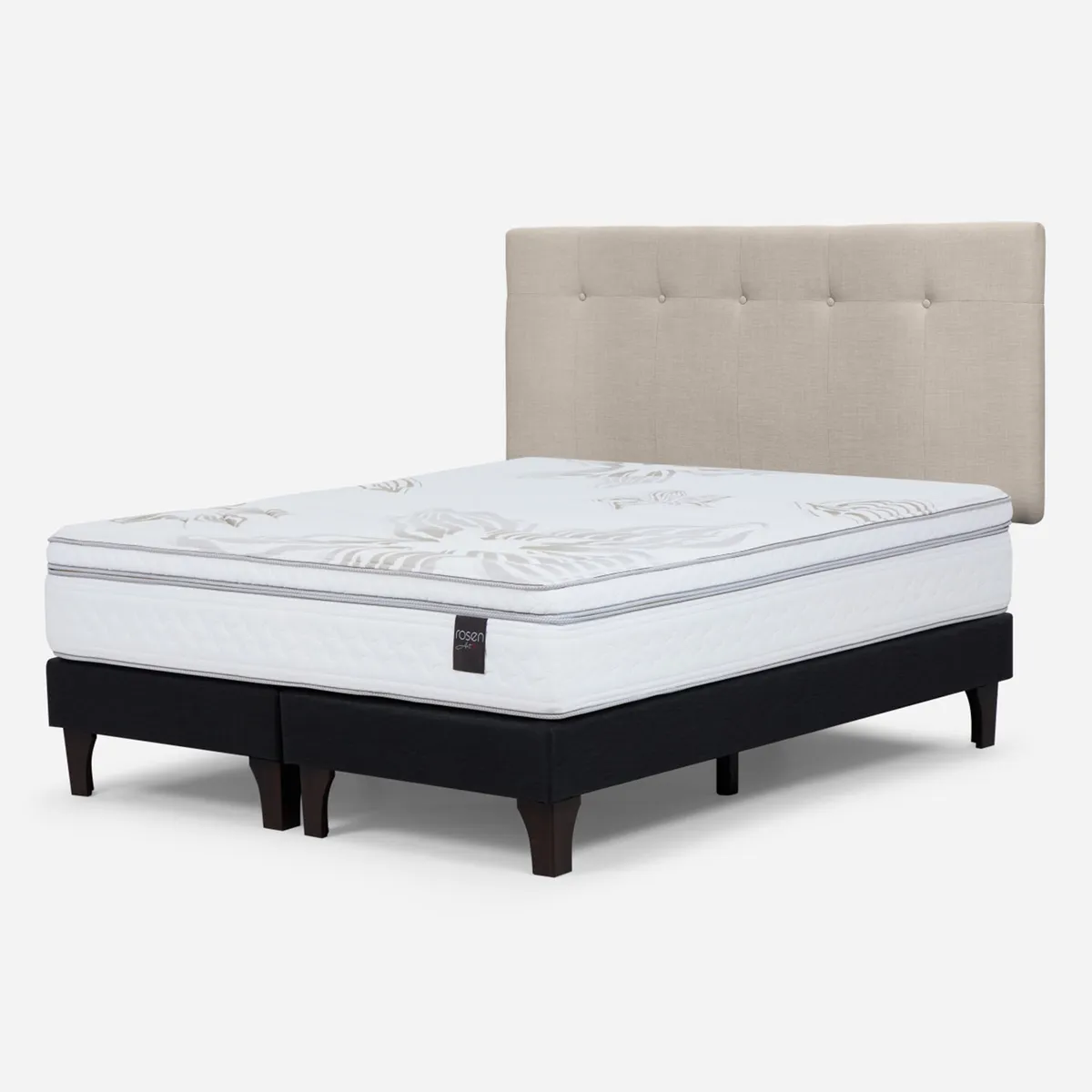 ROSEN - Cama Europea Art 4 2 Plazas + Respaldo Rosen