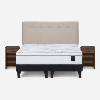 Imagen 2 del producto Cama Europea Art 4 2 Plaza Bd N Bennet G + Respaldo + 2 Veladores