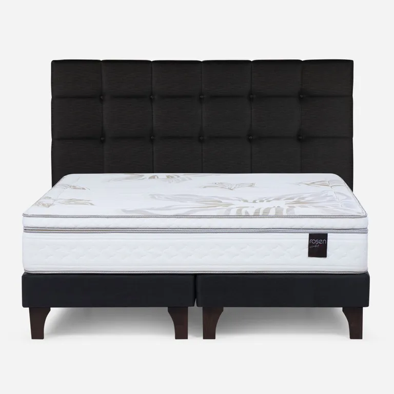 Cama Europea Art 4 Super King x 2.00mt Base Dividida + Respaldo